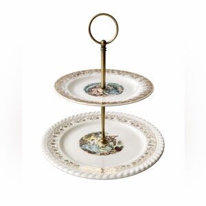 Elegant Two-Tier Porcelain Serving Stand